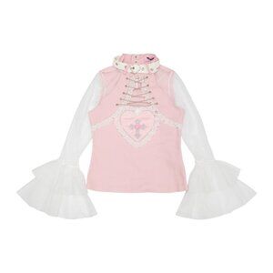 NEW ACDC RAG X Pinktaho Kiss Kill Lolita Pink Long Sleeve Top